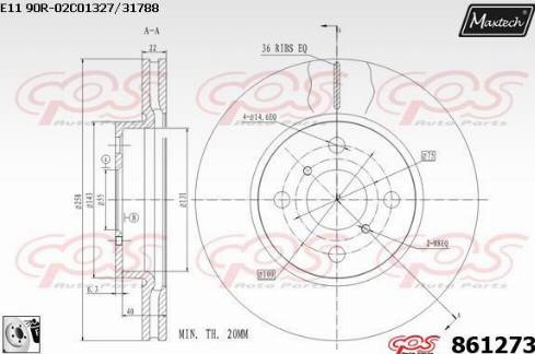 Maxtech 861273.0080 - Bremžu diski autodraugiem.lv