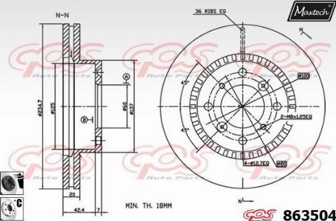 Maxtech 863504.6060 - Bremžu diski autodraugiem.lv