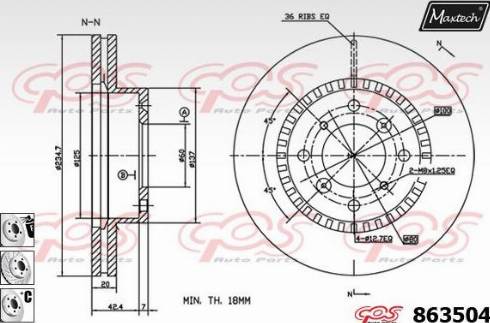 Maxtech 863504.6980 - Bremžu diski autodraugiem.lv