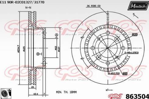 Maxtech 863504.0060 - Bremžu diski autodraugiem.lv