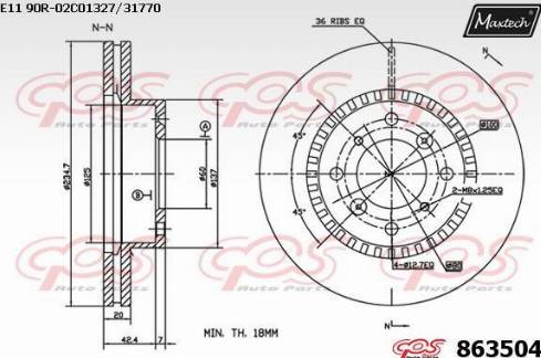 Maxtech 863504.0000 - Bremžu diski autodraugiem.lv