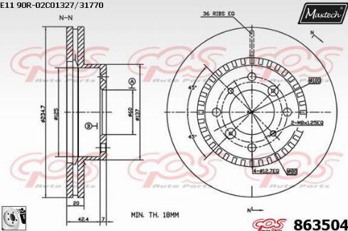 Maxtech 863504.0080 - Bremžu diski autodraugiem.lv