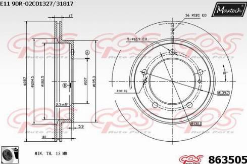 Maxtech 863505.0060 - Bremžu diski autodraugiem.lv