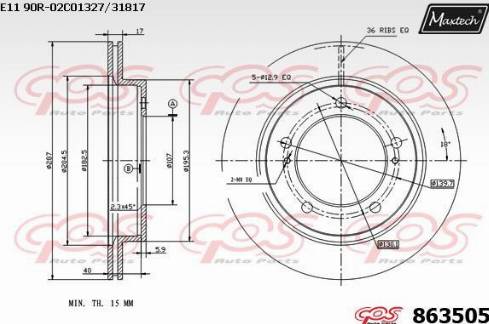 Maxtech 863505.0000 - Bremžu diski autodraugiem.lv