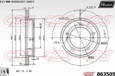 Maxtech 863505.0080 - Bremžu diski autodraugiem.lv