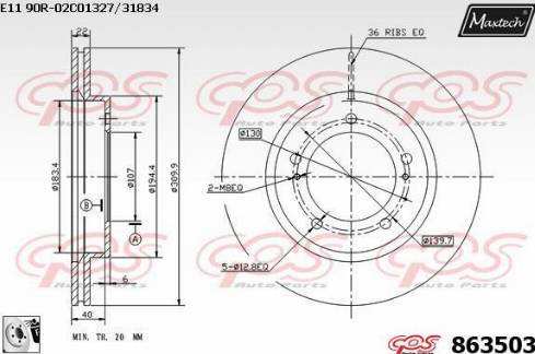 Maxtech 863503.0080 - Bremžu diski autodraugiem.lv