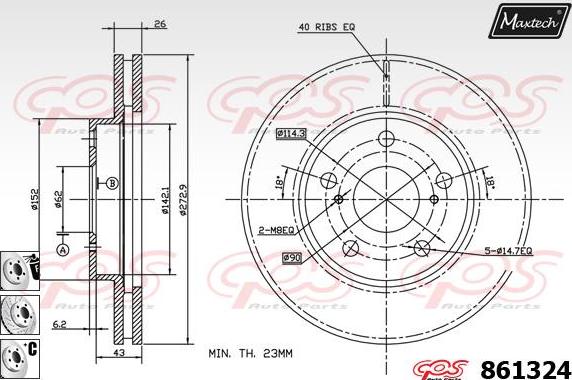 Maxtech 863504 - Bremžu diski autodraugiem.lv