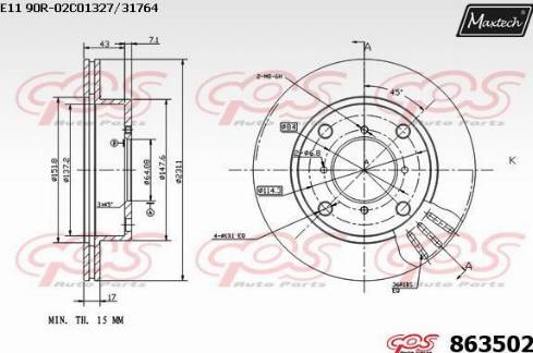 Maxtech 863502.0000 - Bremžu diski autodraugiem.lv