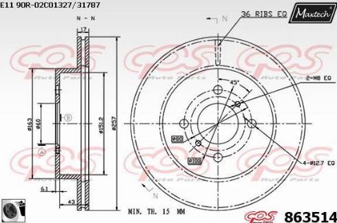 Maxtech 863514.0060 - Bremžu diski autodraugiem.lv