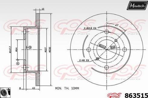 Maxtech 863515.0060 - Bremžu diski autodraugiem.lv