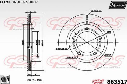 Maxtech 863517.0060 - Bremžu diski autodraugiem.lv