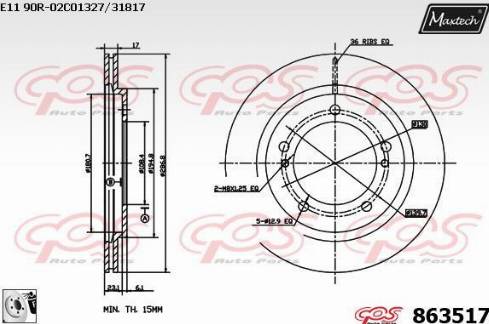 Maxtech 863517.0080 - Bremžu diski autodraugiem.lv