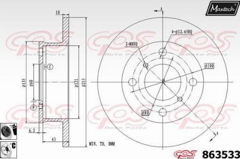 Maxtech 863533.6060 - Bremžu diski autodraugiem.lv