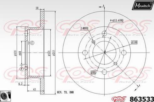 Maxtech 863533.0060 - Bremžu diski autodraugiem.lv