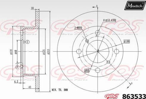 Maxtech 863533.0000 - Bremžu diski autodraugiem.lv