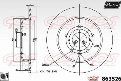 Maxtech 863526.0060 - Bremžu diski autodraugiem.lv