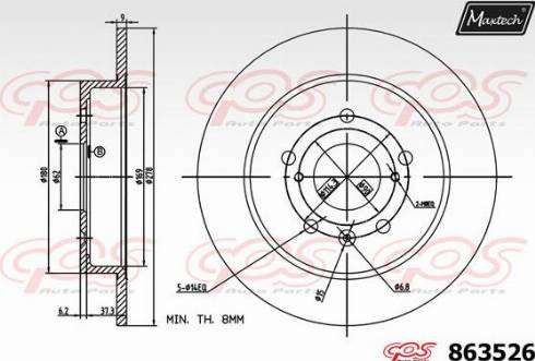 Maxtech 863526.0000 - Bremžu diski autodraugiem.lv