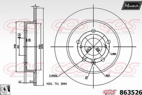 Maxtech 863526.0080 - Bremžu diski autodraugiem.lv