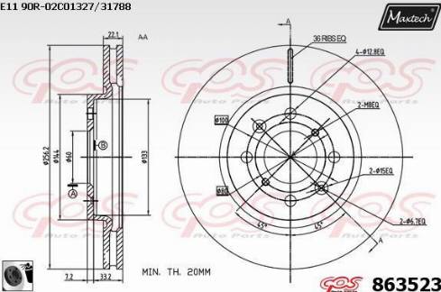 Maxtech 863523.0060 - Bremžu diski autodraugiem.lv