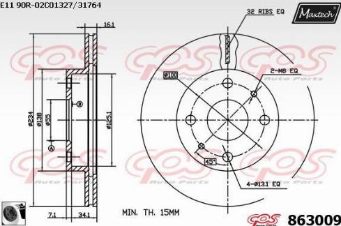 Maxtech 863009.0060 - Bremžu diski autodraugiem.lv