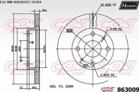 Maxtech 863009.0000 - Bremžu diski autodraugiem.lv