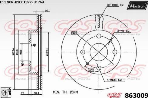 Maxtech 863009.0080 - Bremžu diski autodraugiem.lv