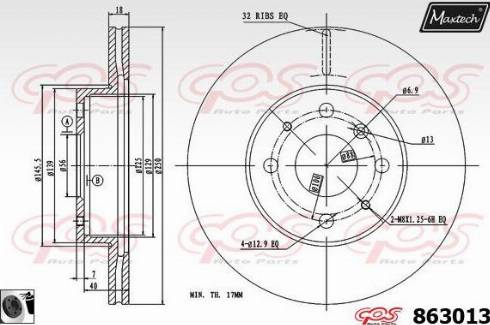 Maxtech 863013.0060 - Bremžu diski autodraugiem.lv