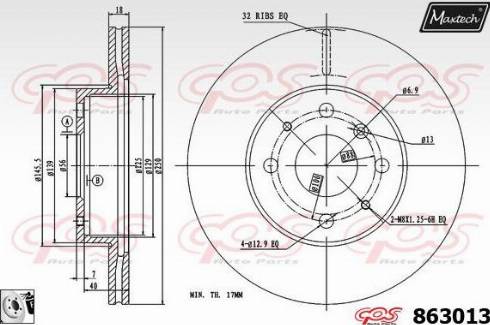 Maxtech 863013.0080 - Bremžu diski autodraugiem.lv