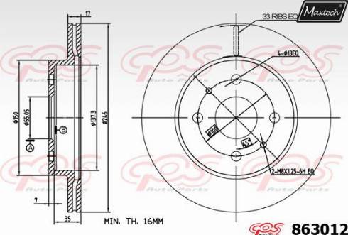 Maxtech 863012.0000 - Bremžu diski autodraugiem.lv