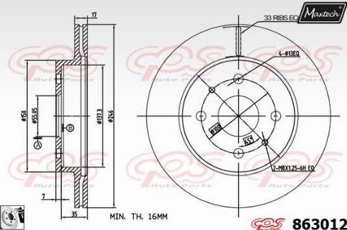 Maxtech 863012.0080 - Bremžu diski autodraugiem.lv