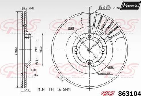 Maxtech 863104.0000 - Bremžu diski autodraugiem.lv