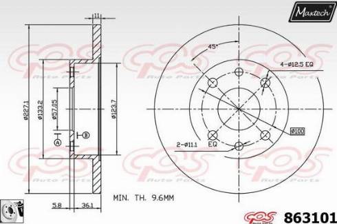 Maxtech 863101.0080 - Bremžu diski autodraugiem.lv