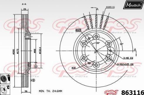 Maxtech 863116.6060 - Bremžu diski autodraugiem.lv