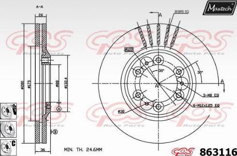 Maxtech 863116.6880 - Bremžu diski autodraugiem.lv