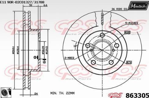 Maxtech 863305.0060 - Bremžu diski autodraugiem.lv