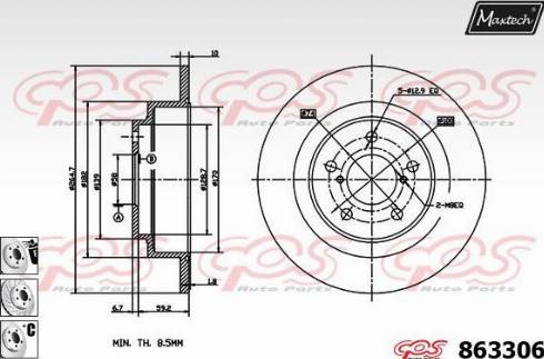 Maxtech 863306.6880 - Bremžu diski autodraugiem.lv