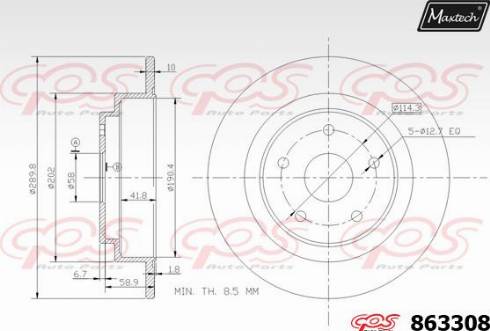 Maxtech 863308.0000 - Bremžu diski autodraugiem.lv