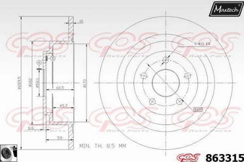 Maxtech 863315.0060 - Bremžu diski autodraugiem.lv