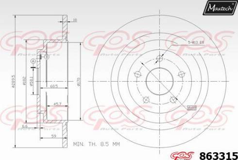 Maxtech 863315.0000 - Bremžu diski autodraugiem.lv