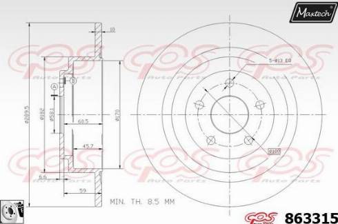 Maxtech 863315.0080 - Bremžu diski autodraugiem.lv