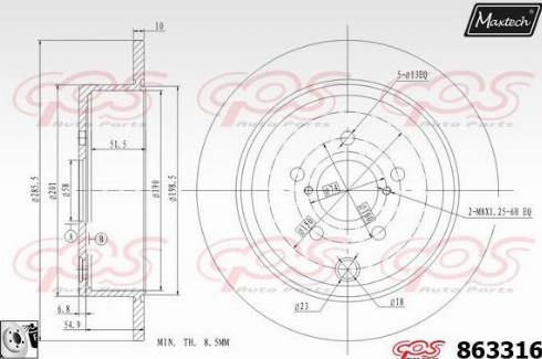 Maxtech 863316.0080 - Bremžu diski autodraugiem.lv