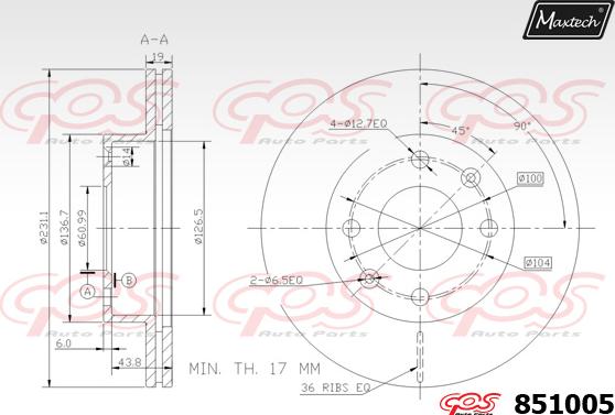 Maxtech 863318 - Bremžu diski autodraugiem.lv