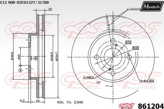 Maxtech 863313 - Bremžu diski autodraugiem.lv