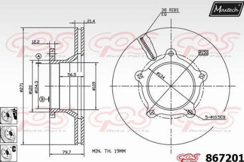 Maxtech 867201.6880 - Bremžu diski autodraugiem.lv