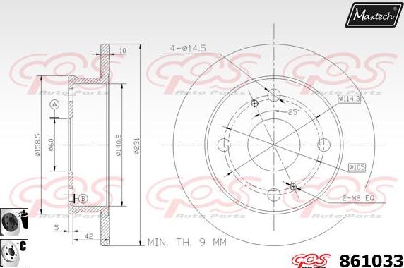 Maxtech 800110 - Skrūve, Bremžu disks autodraugiem.lv