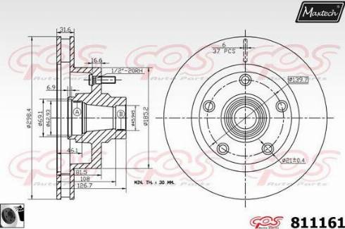 Maxtech 811161.0060 - Bremžu diski autodraugiem.lv