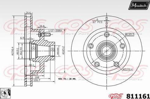 Maxtech 811161.0080 - Bremžu diski autodraugiem.lv