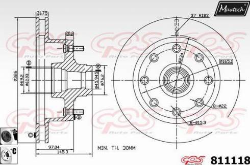 Maxtech 811118.6060 - Bremžu diski autodraugiem.lv