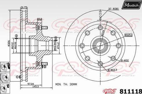 Maxtech 811118.6980 - Bremžu diski autodraugiem.lv