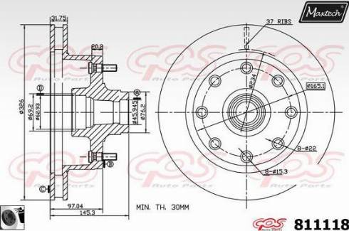 Maxtech 811118.0060 - Bremžu diski autodraugiem.lv